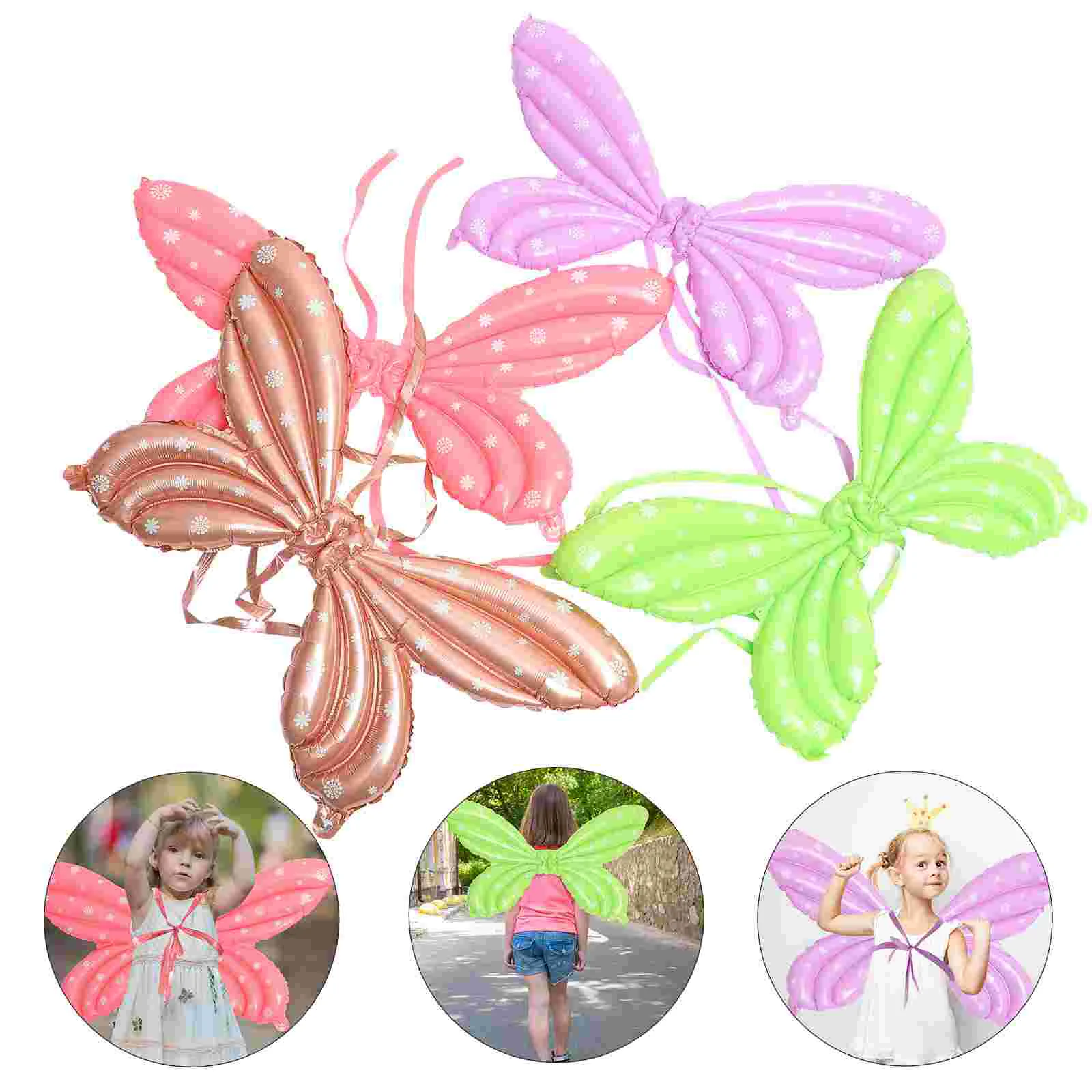 

4 Pcs Symphony Angel Wings Butterflies Balloon Decoration Fairy Decorations Role Play Outfits Girls Kids Prop Clothing