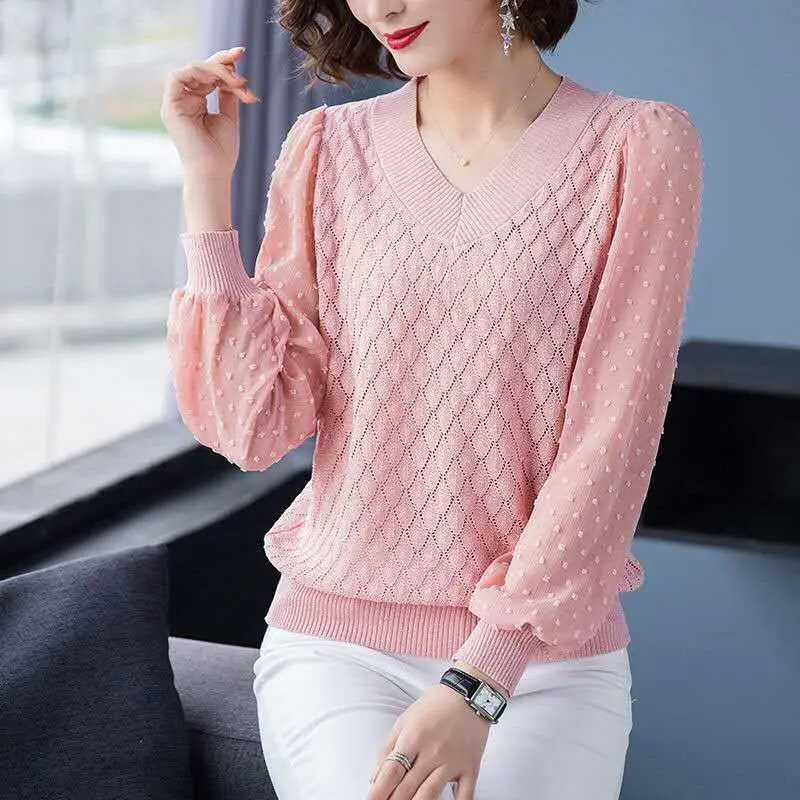 

2023 New Women Spring and Autumn Shirt New Solid Color T-shirt Long Sleeve Spring Blouses Women Fashion Fashion Top T914