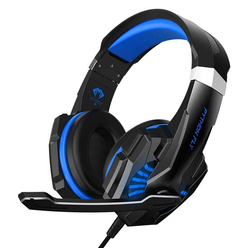 

PYTHON FLY Gaming Headset For PS4, PC, Headphones With Retractable And Flexible Mic & Soft Memory Earmuffs For Laptop