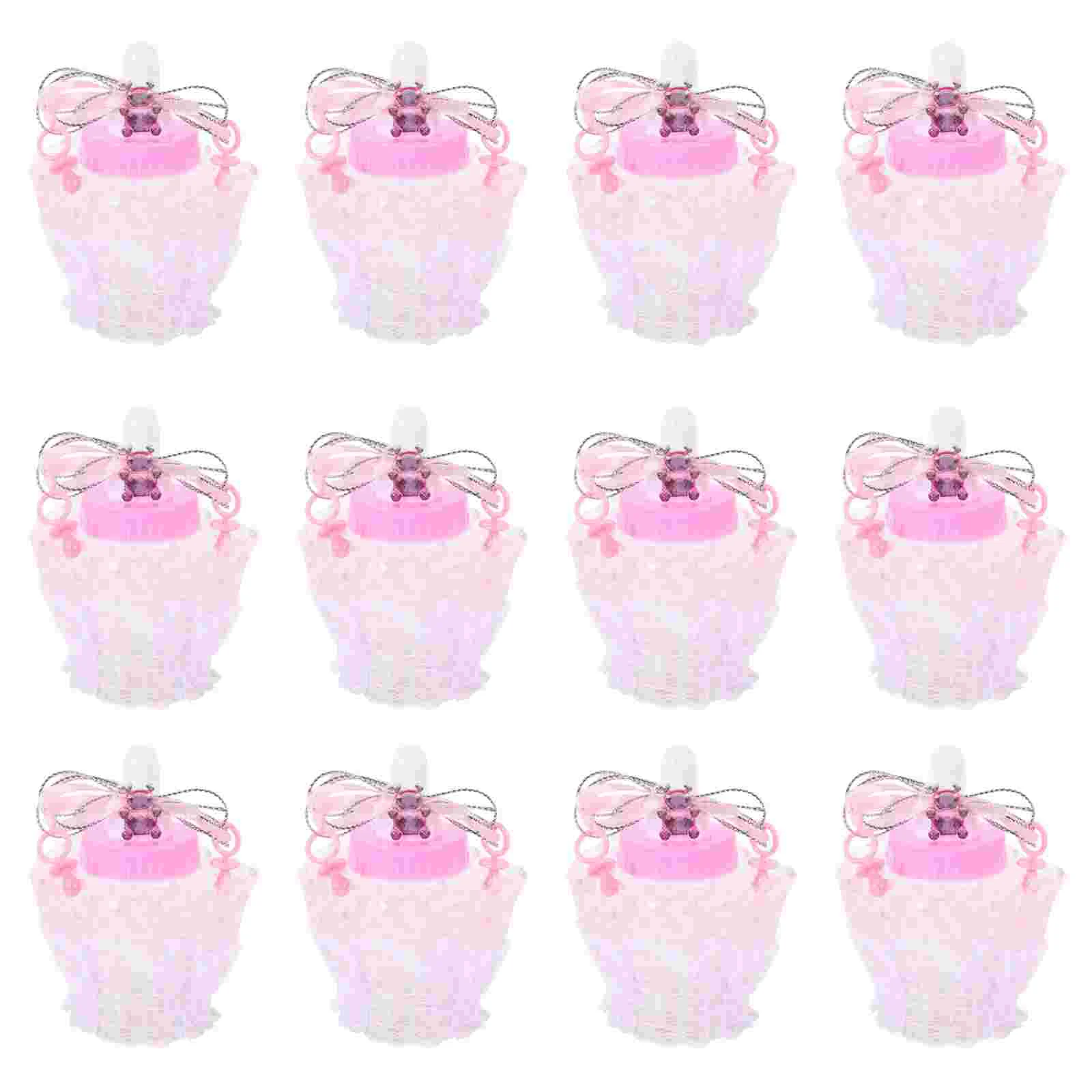 

12 Pcs Baby Bottle Candy Box Bottles Container Shower Favors Containers Plastic Small Shape Feeding