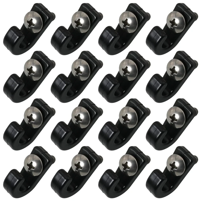 

16Pcs Nylon Buckle J-Hooks Lashing Hooks for Bungee Cord Yacht Kayak Accessories