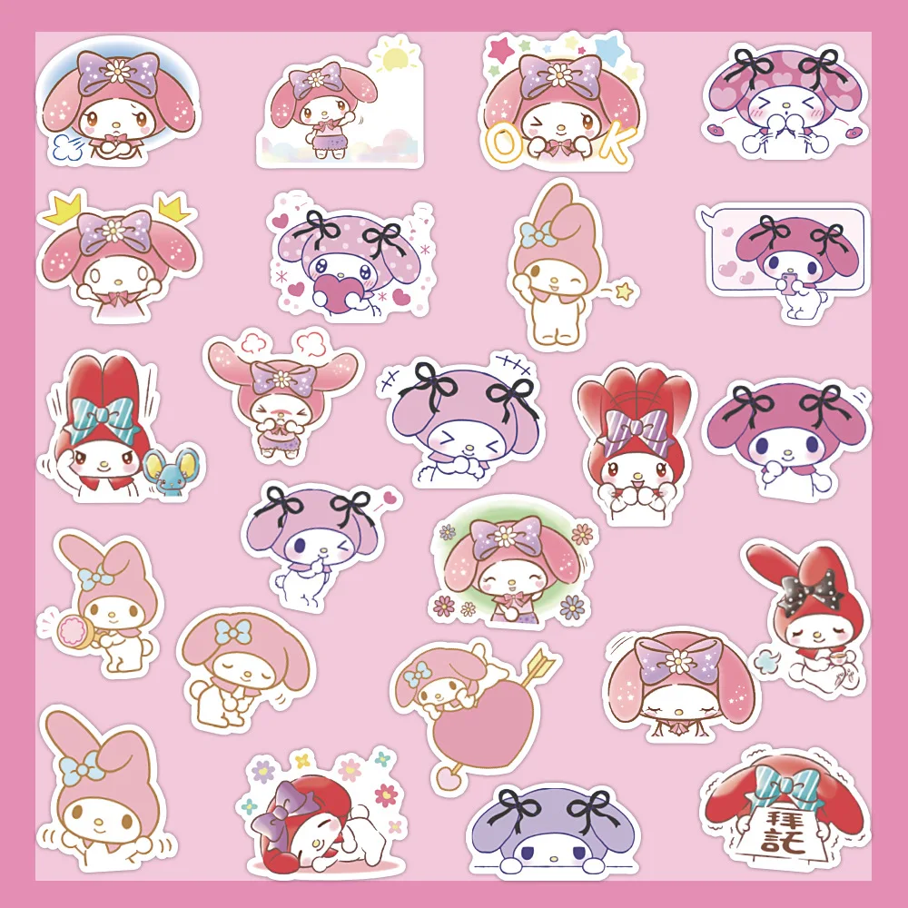 

Kawaii Sanrioed аниме мультфильм серия 60 My наклейки "Мелодия" водостойкая наклейка для руководства наклейки для телефона подарки