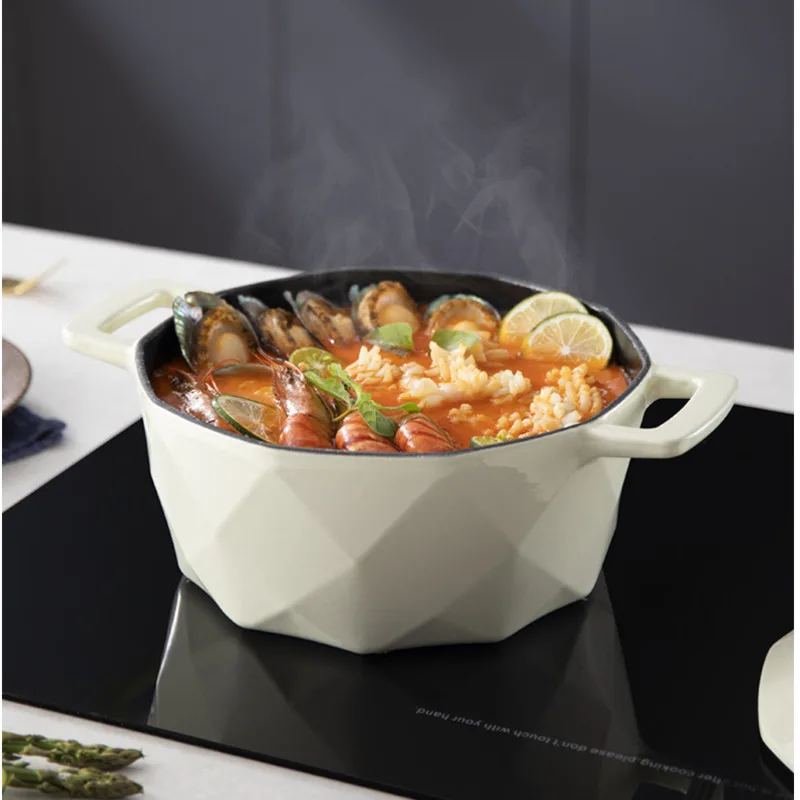 

Soup Pot 22cm Large Capacity Pots For Kitchen Thickened Casting Cooking Pots Steam Cycle Ustenes Of Cuisine Diamond Grain