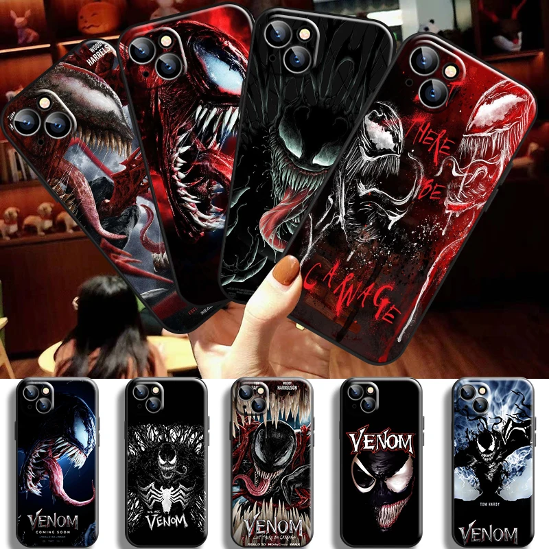 

Marvel Avengers Venom Phone Case For iPhone 14 Pro Max 13 12 11 Pro Mini X XR XS Max 7 8 Plus Coque Cases Funda TPU Back