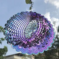 3d wave wind chimes spinner bell pendant for room wedding party christmas decor garden decoration outdoor hanging windchimes