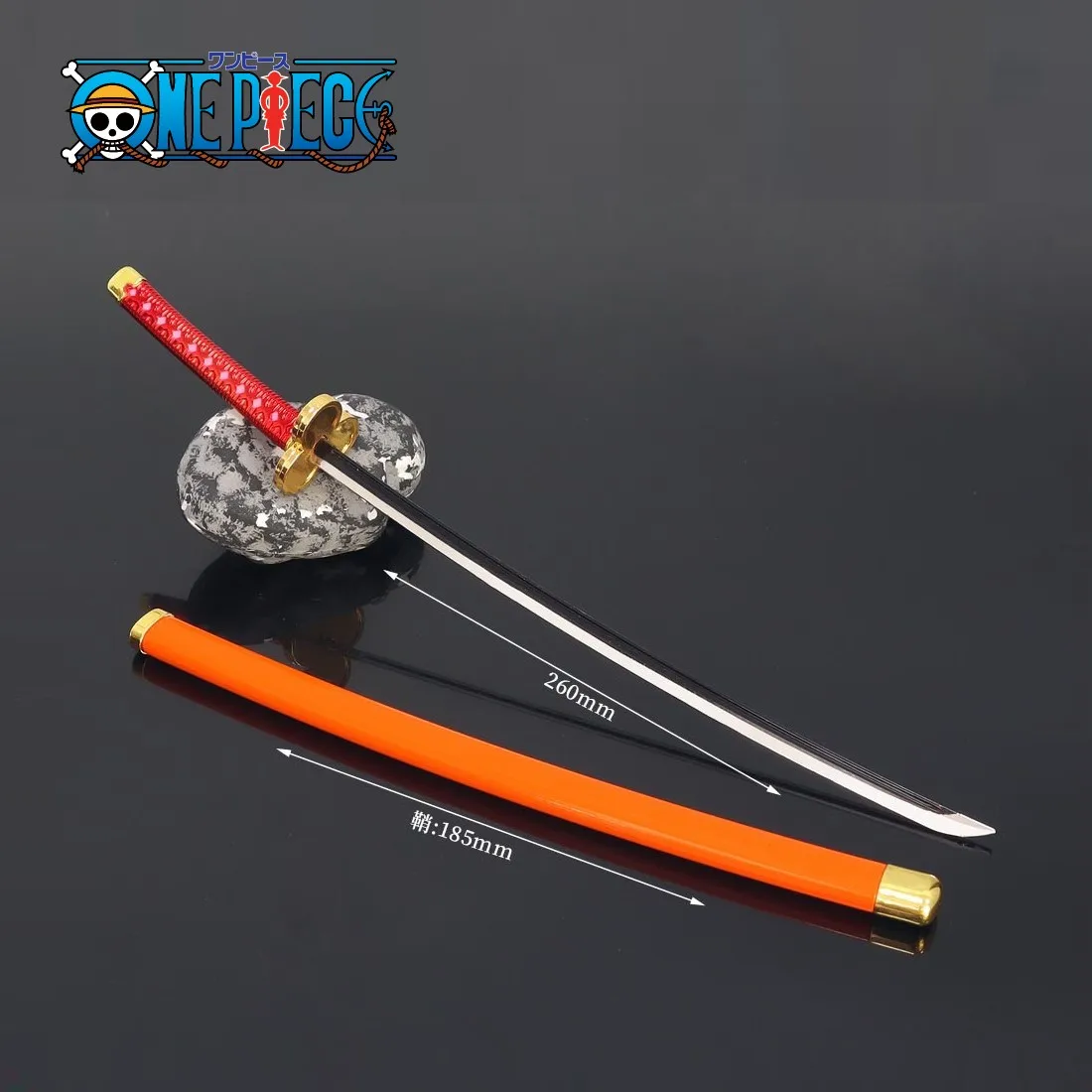 

One Piece Weapon 26cm Kikunojo Residual Snow Keychain Weapon Model Katana Samurai Sword Butterfly Knife Toy for Boy Kid Gift Toy