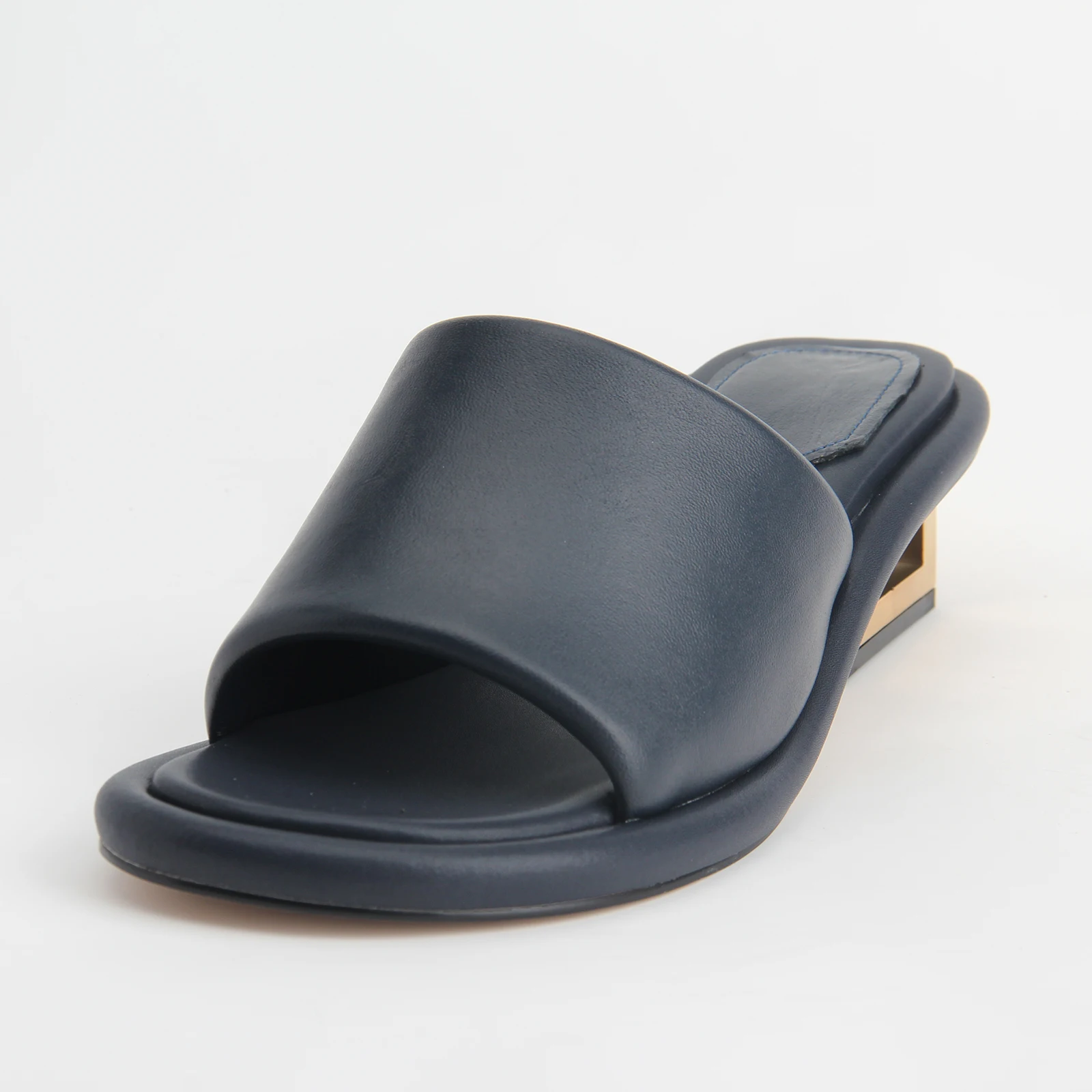 2023 Summer New Mid Heel Sandals Luxury Designer Shaped Women's Sandals Fashion Square Head Muller Shoes 43 Large Size Slipper