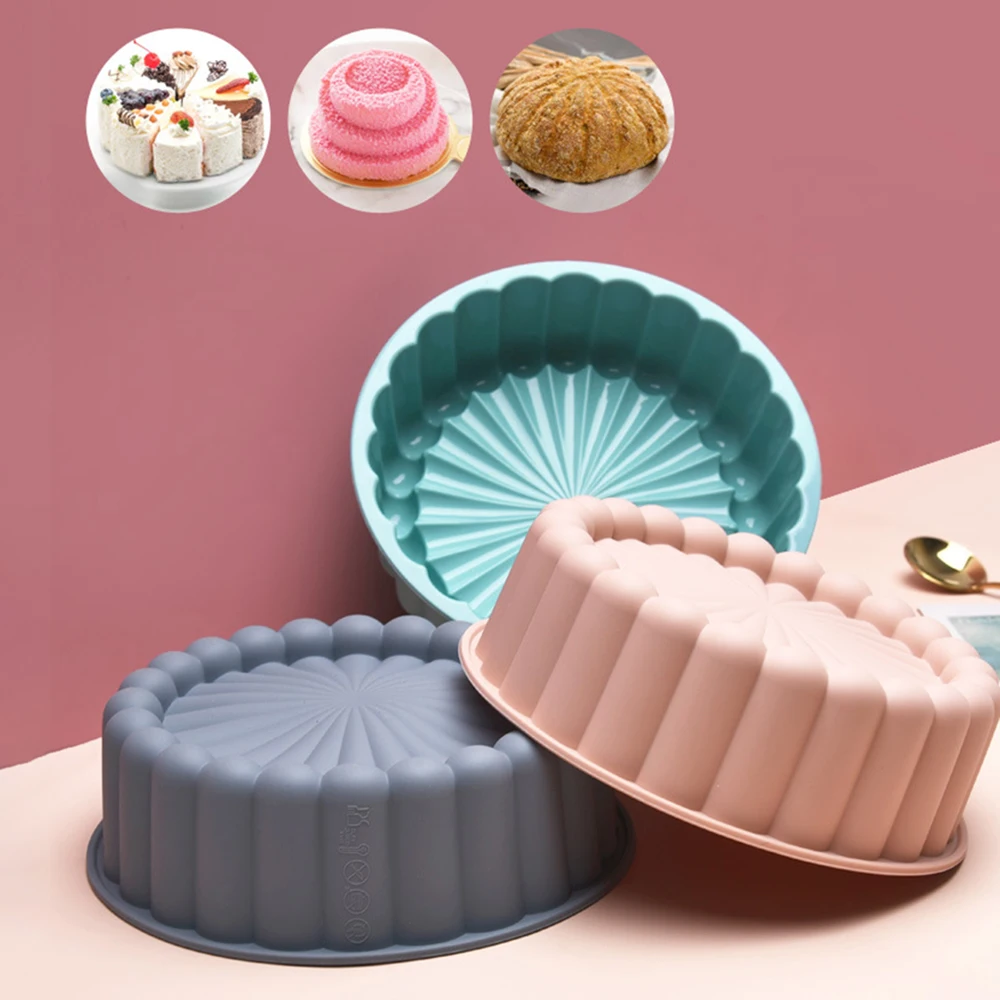 

Silicone Charlotte Cake Pan Non-Stick Round Silicone Molds for Cheesecake Chocolate Cake Brownie Tart Pie Flan Bread Baking Pans