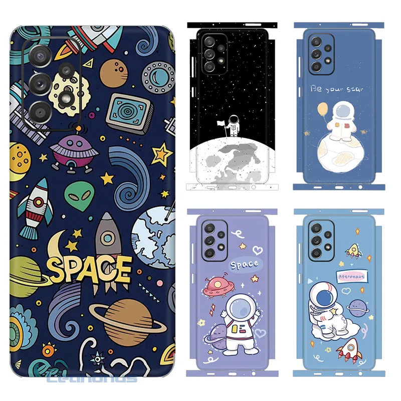 

Colorful Astronaut Decal Skin for Samsung Galaxy A52 A52s 5G 4G A73 A53 Protector Film Full Cover Wrap Spaceman Durable Stickers