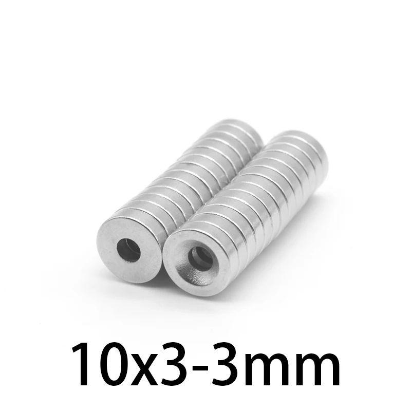 

10/20/50/100/150/200/300PCS 10x3-3 Round Countersunk Neodymium Magnet 10x3 Hole 3mm N35 Powerful Strong Magnets 10*3-3 mm 10*3