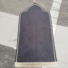 Tapete de oração muçulmano luxo macio ramadan tapete de oração 60x120cm poliéster soli emboss islâmica orar esteira muçulmano dia das mães presente (1)