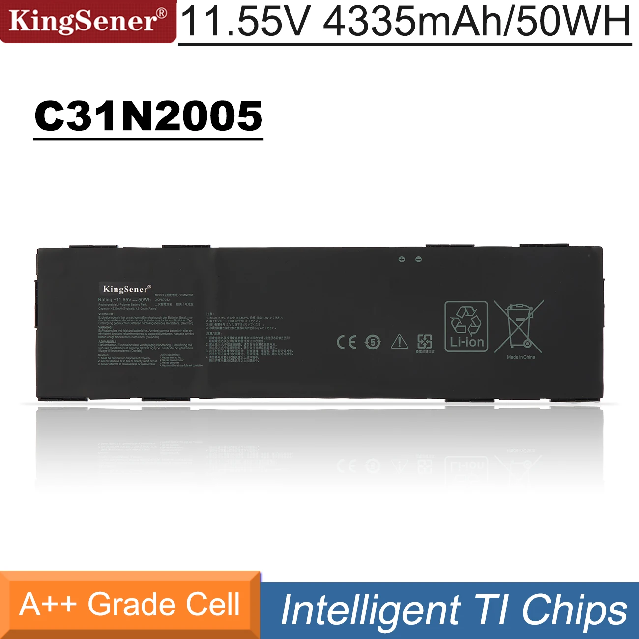 

KingSener C31N2005 Аккумулятор для ноутбука ASUS Chromebook CX9 cx9400cex3 CX3400FMA Series 0B200-03810000 11,55 V 4335mAh