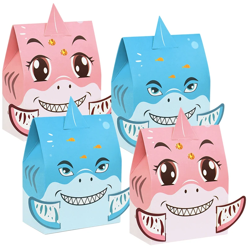 

10Pcs Cartoon Shark Candy Gift Boxes Under the Sea Party Supplies Boy Girl Baby Shower Kids Birthday Favors Packaging Box Case