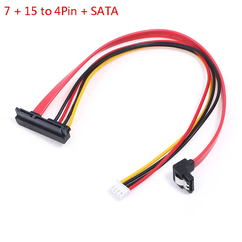 

90 Degree Angle 22P SATA 7+15P to 4pin Power SATA HDD Data Power Cable for External Hard Disk and Data Transmission