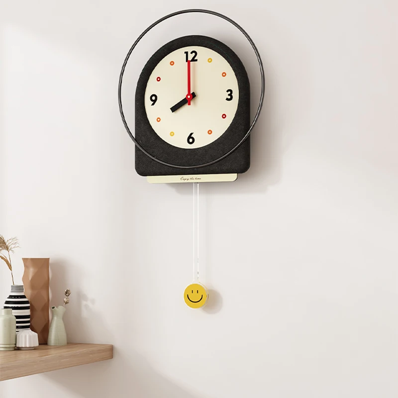 

Modern Wood Living Room Wall Clocks Pendulum Design Cute Aesthetic Wall Clock Kids Room Silent relogio parede Home Decorating