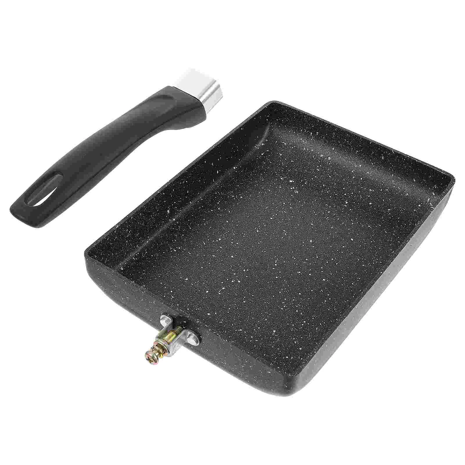 

Tamagoyaki Pan Square Non- Frying Pan Breakfast Pan Japanese Omelette Pan Egg Pan with Anti Scalding Handle for Kitchen Black