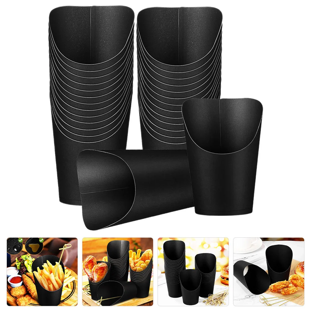 

50 Pcs Chip Cup Ice Cream Containers Small Snack Paper Food Compact French Fry Cups Fries Fried Holders Packing Air fryer