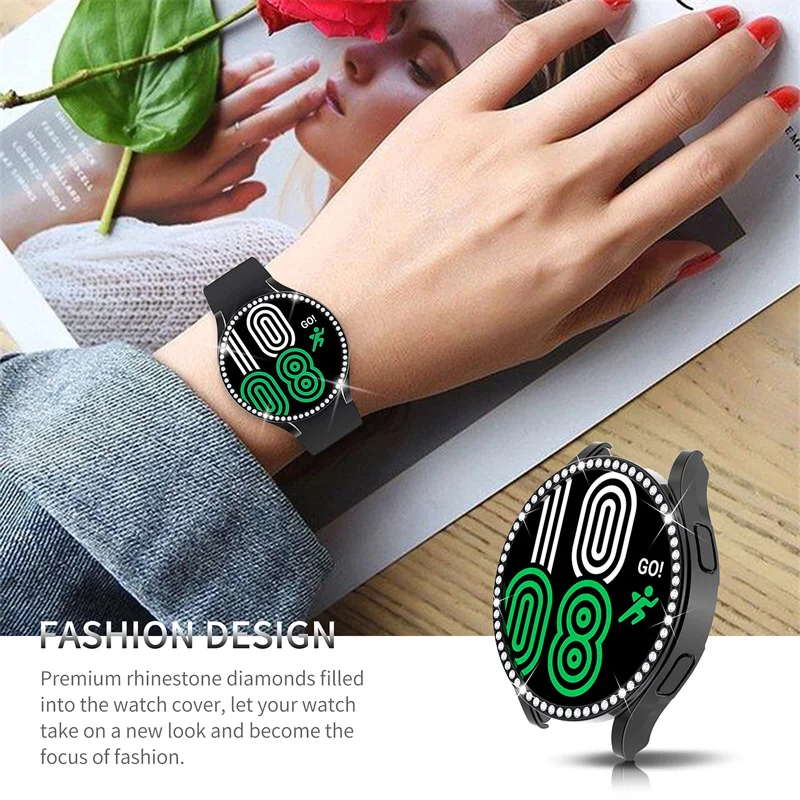 Diamond Case for Samsung Galaxy Watch 5/5 pro/4 44mm 40mm PC Cover All-Around Bumper Protector Galaxy watch4 classic 42mm 46mm images - 6