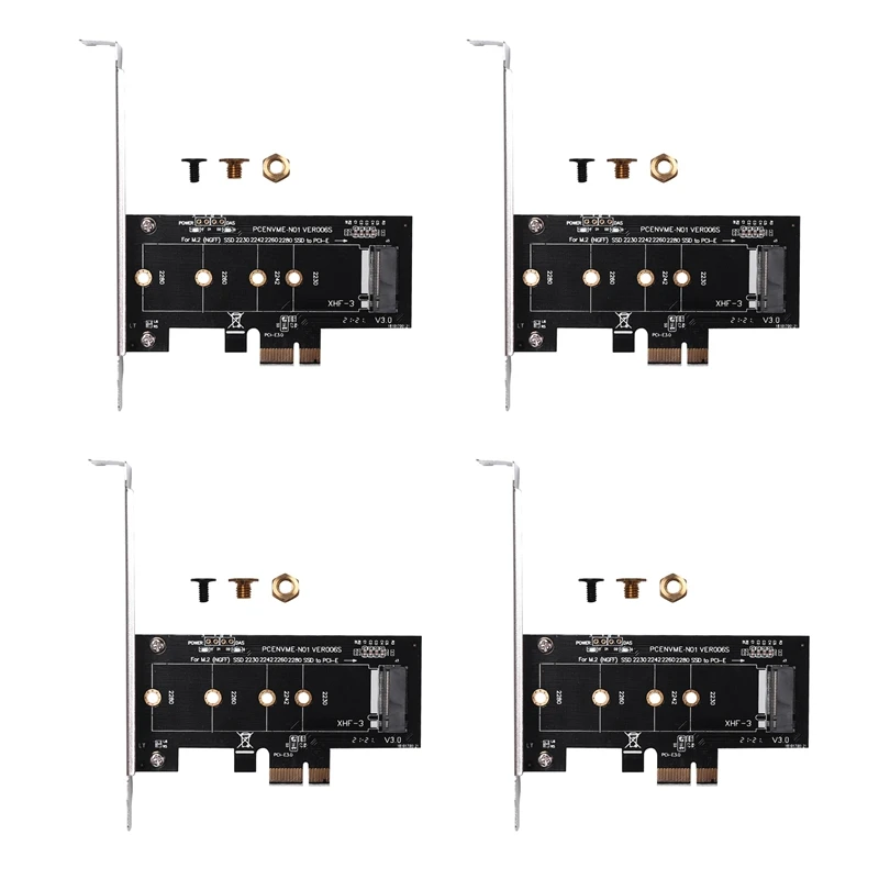 

4х плата расширения PCIE к M2 адаптер PCI Express 3,0 X1 к NVME SSD M2 PCIE адаптер сбора данных Поддержка 2230 2242 M.2 SSD