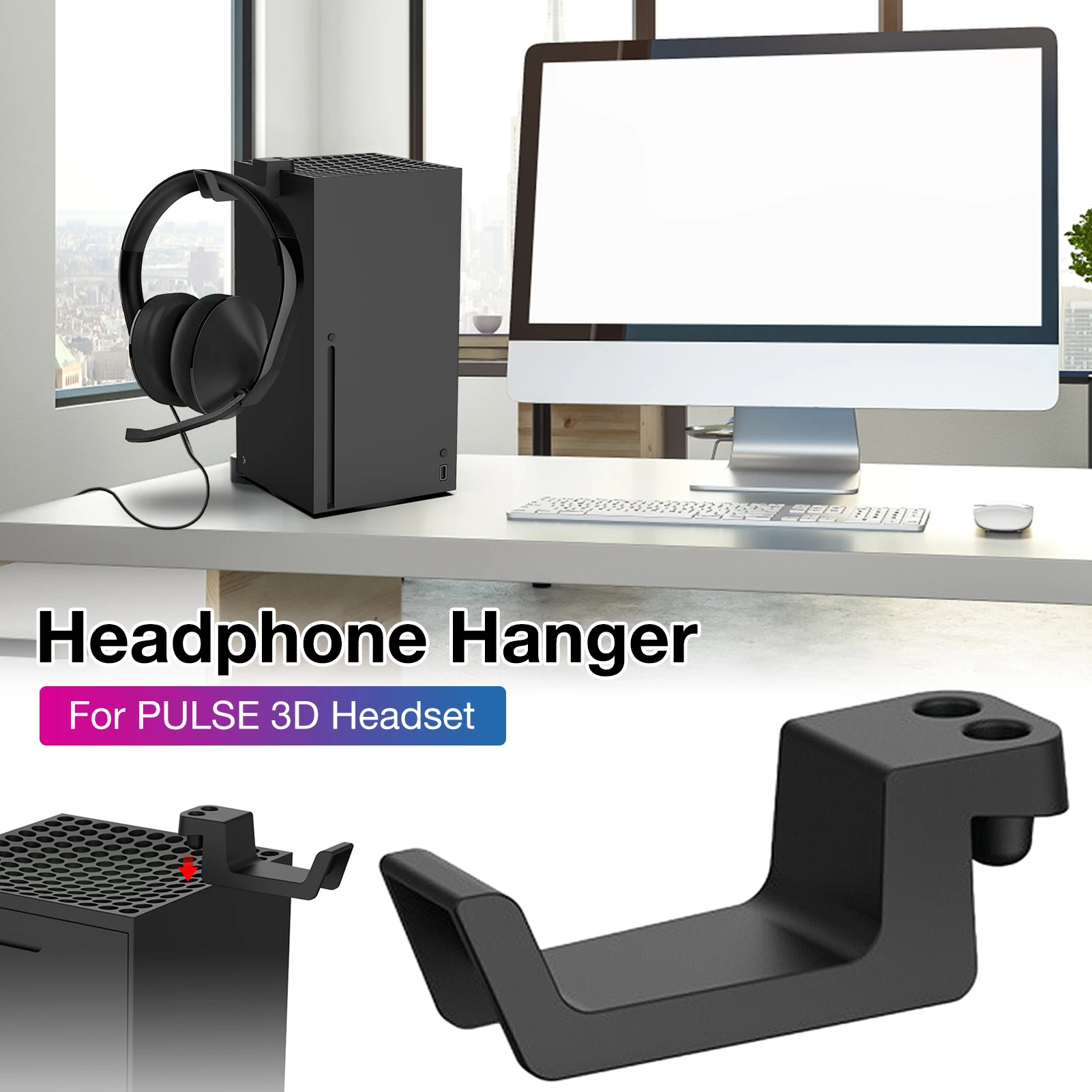 

Headset Holder For Xbox Series X Console ABS Headphone Hanger Wall Mounted Headphone Stand Bracket For PULSE 3D Headset