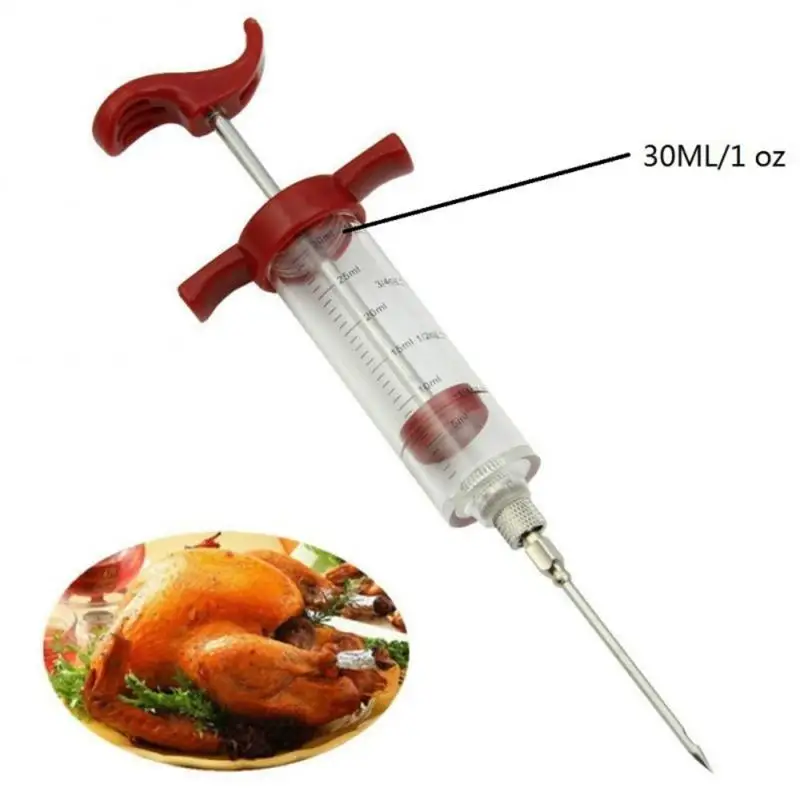 

Meat Poultry Tools Kitchen Turkey Syringe Turkey Needle 30ml Barbecue Sauce Marinade Needle Seasoning Syringe With 1 Needle
