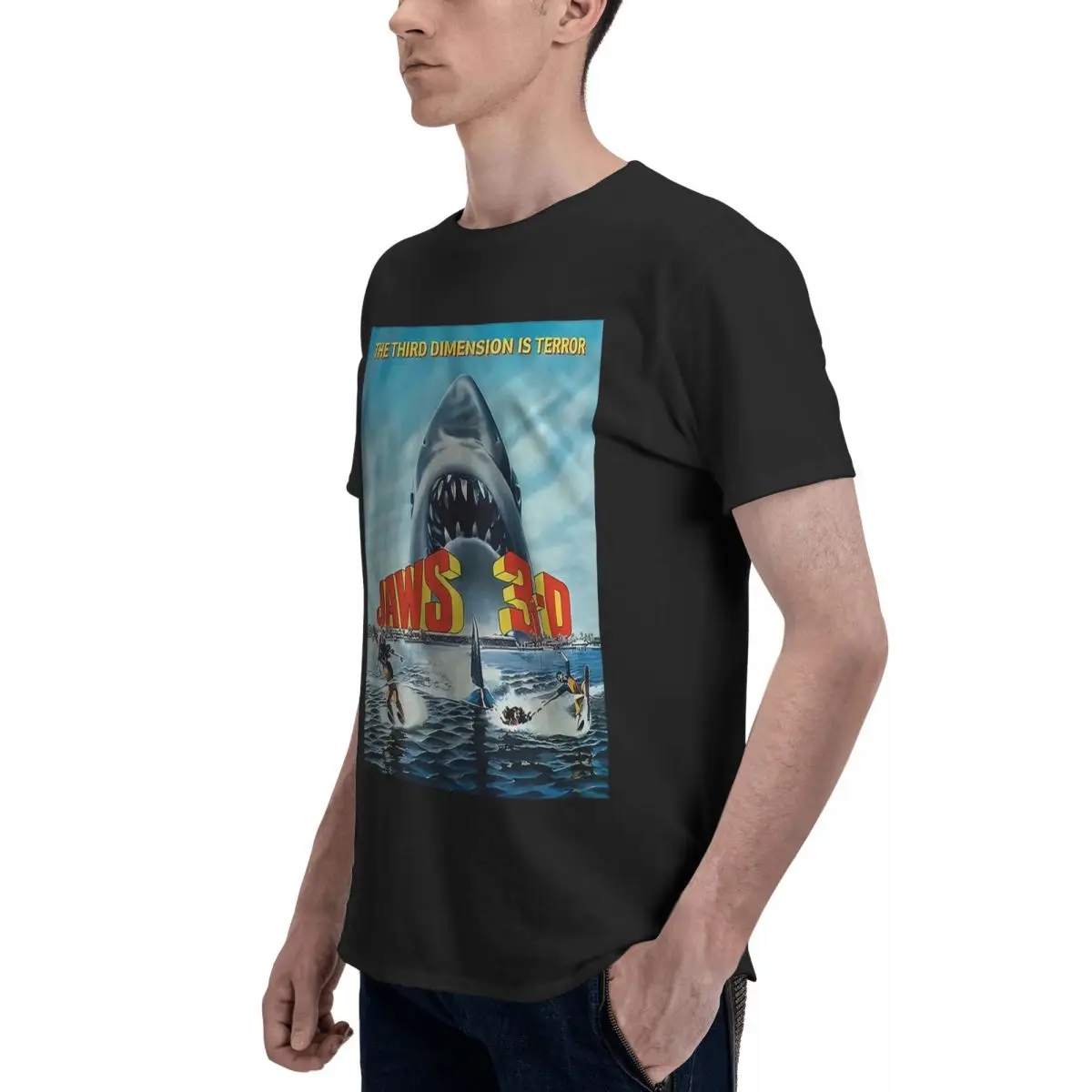 Jaws 3D графика 100% хлопок повседневная дышащая мягкая всесезонная удобная футболка