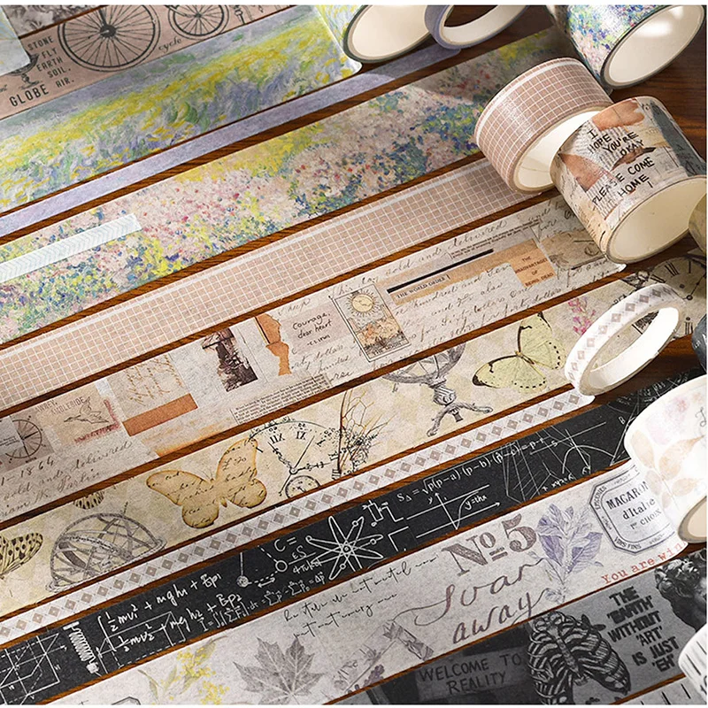 

20 Rolls Washi Paper Tape Retro Masking Tape Hand Account Journal Diary Scrapbook DIY Stationery Decorative Material
