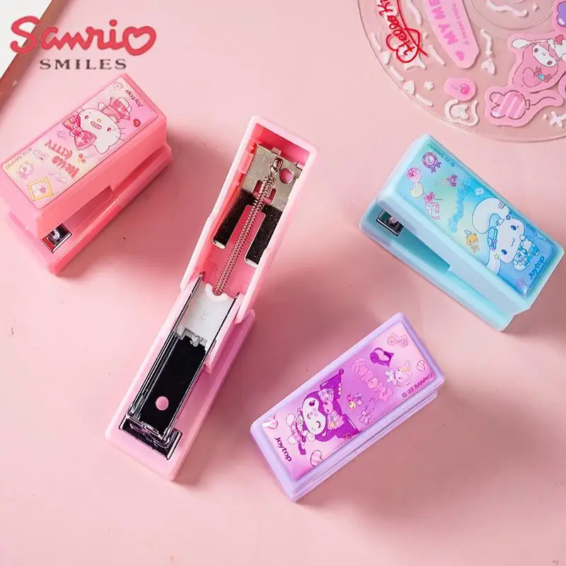 

Kuromi Stapler Sanrio Anime Cute Cinnamoroll Hellokittys Portable Stationery School Supplies Kawaii Cartoon Sweet Birthday Gift