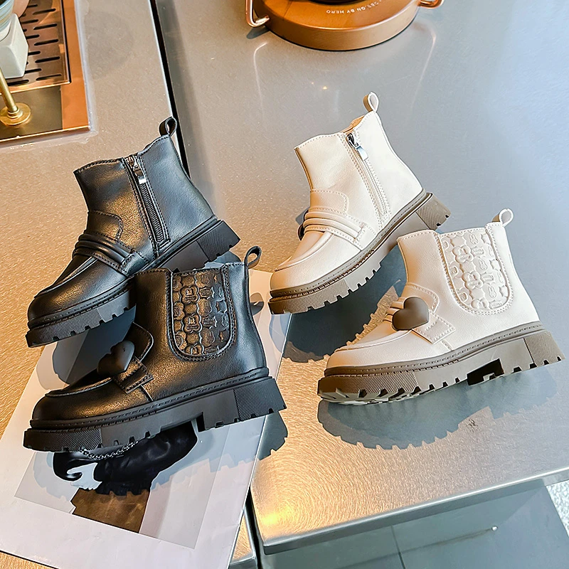 

Детские осенние короткие ботинки для девочек, модные кожаные ботинки для маленьких принцесс, Элегантные Высокие ботинки с принтом, детская обувь против ударов