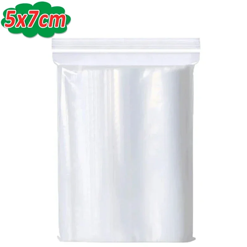 

100-300 шт. утолщенные герметичные пакеты на молнии, прозрачный пластиковый пакет для хранения небольших ювелирных изделий, пищевая упаковка, закрывающийся пакет для застежки-молнии