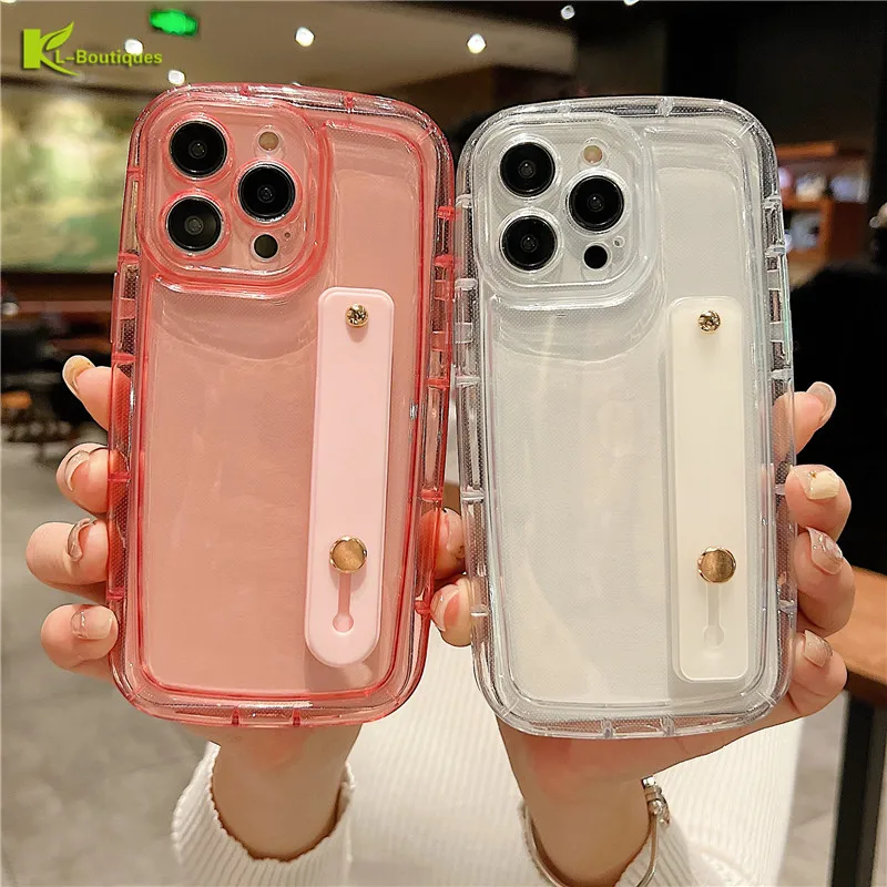 

For VIVO Y22s Wrist Strap Phone Holder Case For VIVO Y22 Y16 Y75 Y52s Y31s Y31s T1 Y77 Y77e Y75 Y55 Y30 5G Shockproof TPU Cover