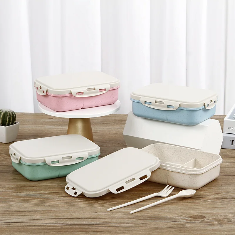 

Ланч-бокс для микроволновой печи, 1000 мл, для школы, экологически чистый, без БФА, бэнто-бокс из пшеничной соломы, кухонный пластиковый пищево...