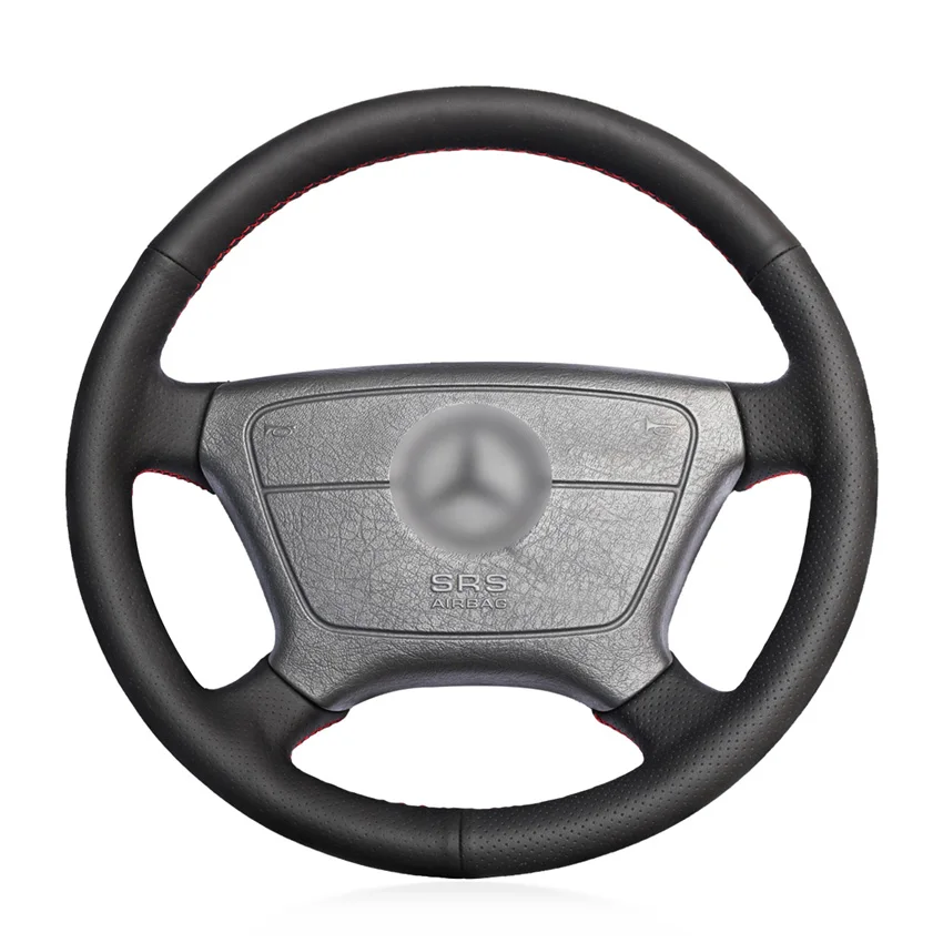 

Black Artificial Leather Steering Wheel Cover for Mercedes Benz E-Class W210 E 200 240 280 320 1995-2002 W140 S320 350 420