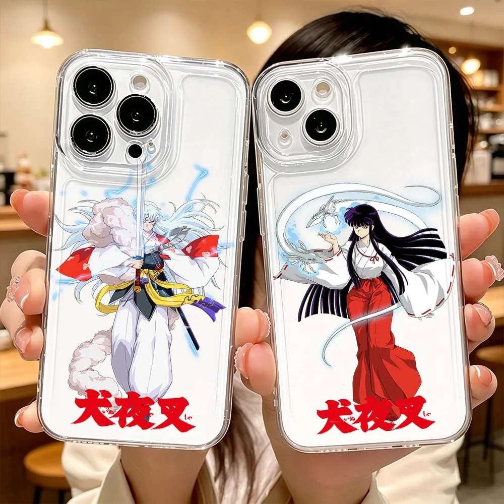Фото Инуяша для Apple iPhone 17 16 15 14 13 12 11 Pro Plus Max Защитный прозрачный чехол для телефона №1
