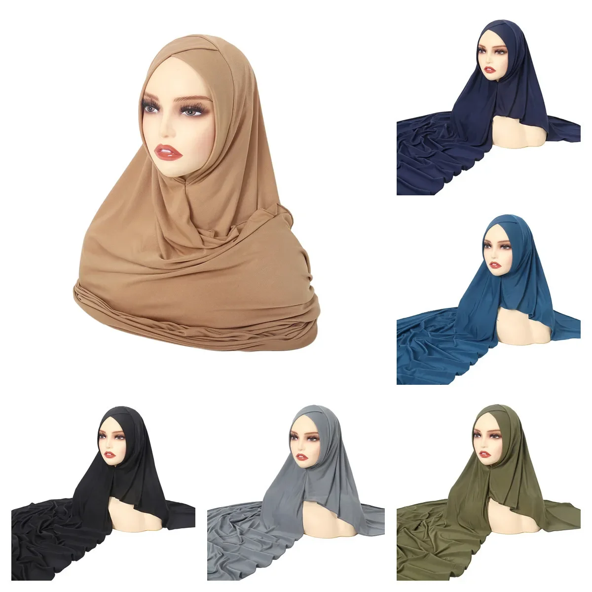 Человой крест Джерси Хиджаб Мусульманский мгновенный шарф Амира Исламский