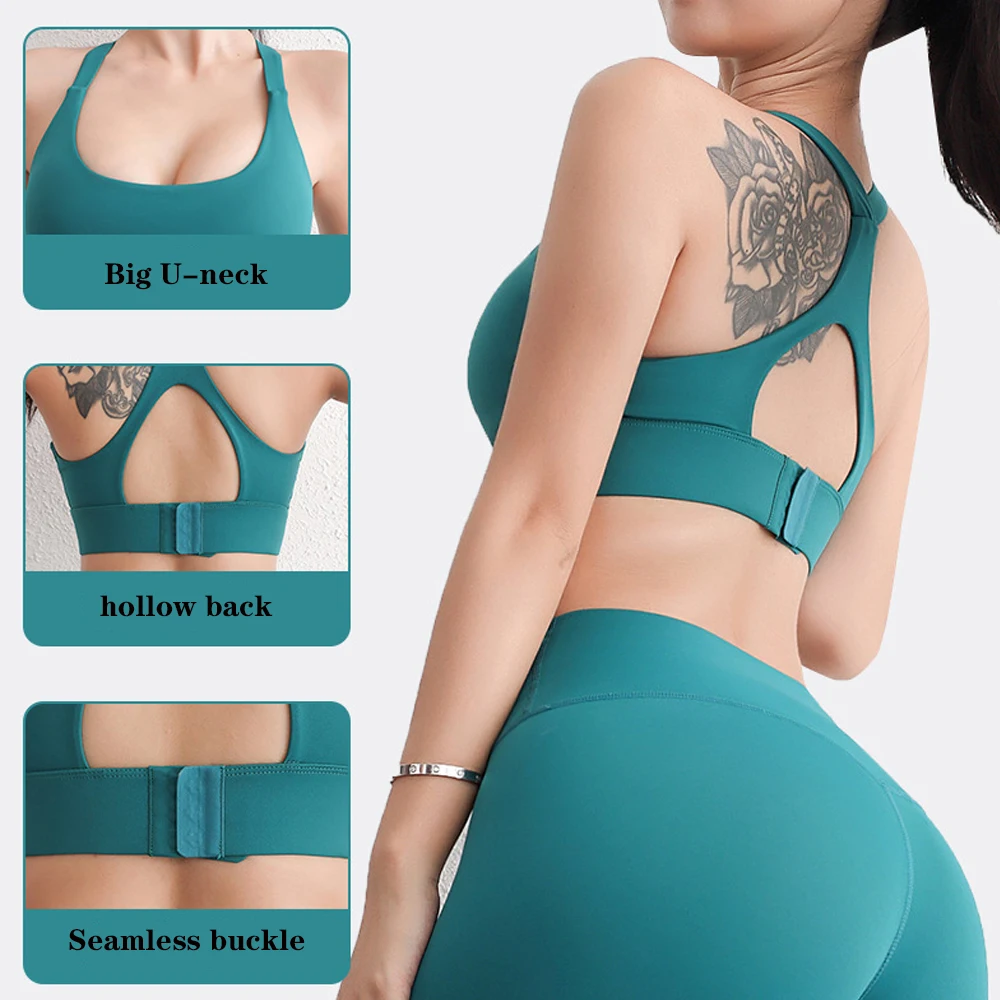 

Женское Бесшовное Спортивное противоударное нижнее белье для фитнеса, бюстгальтер с красивой спинкой, дышащий Топ для тренировок с эффекто...