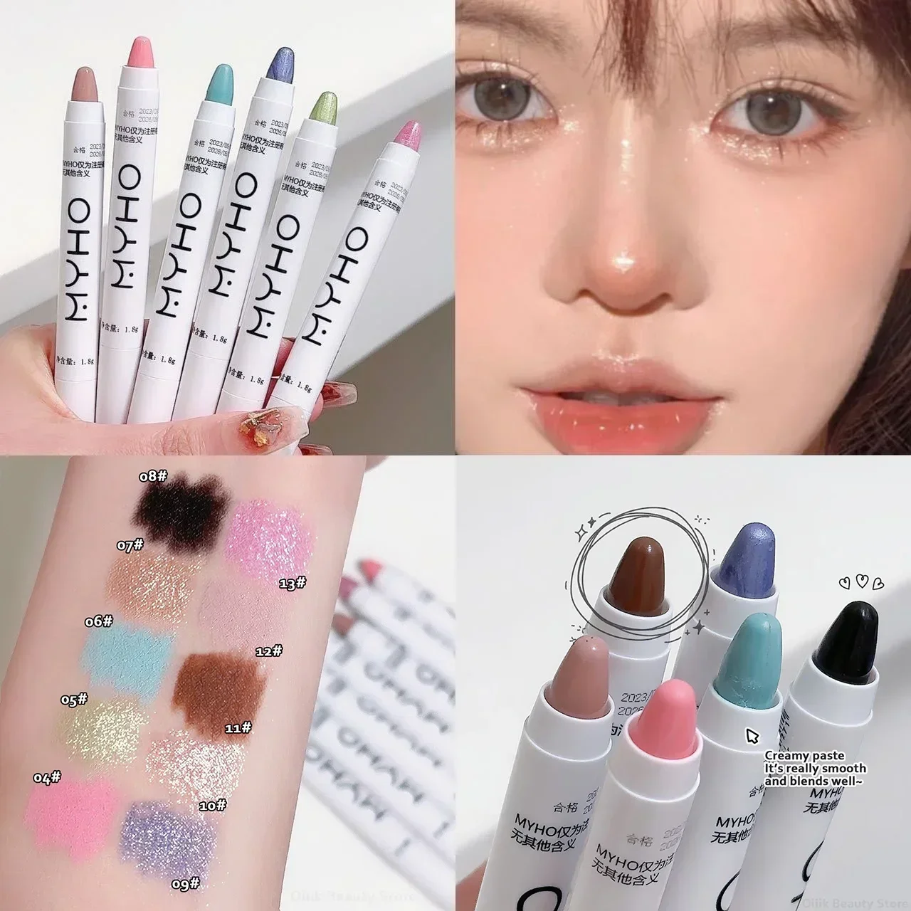 13 цветов Тени для век карандаш фотоблестящие тени с белыми яркими глазами