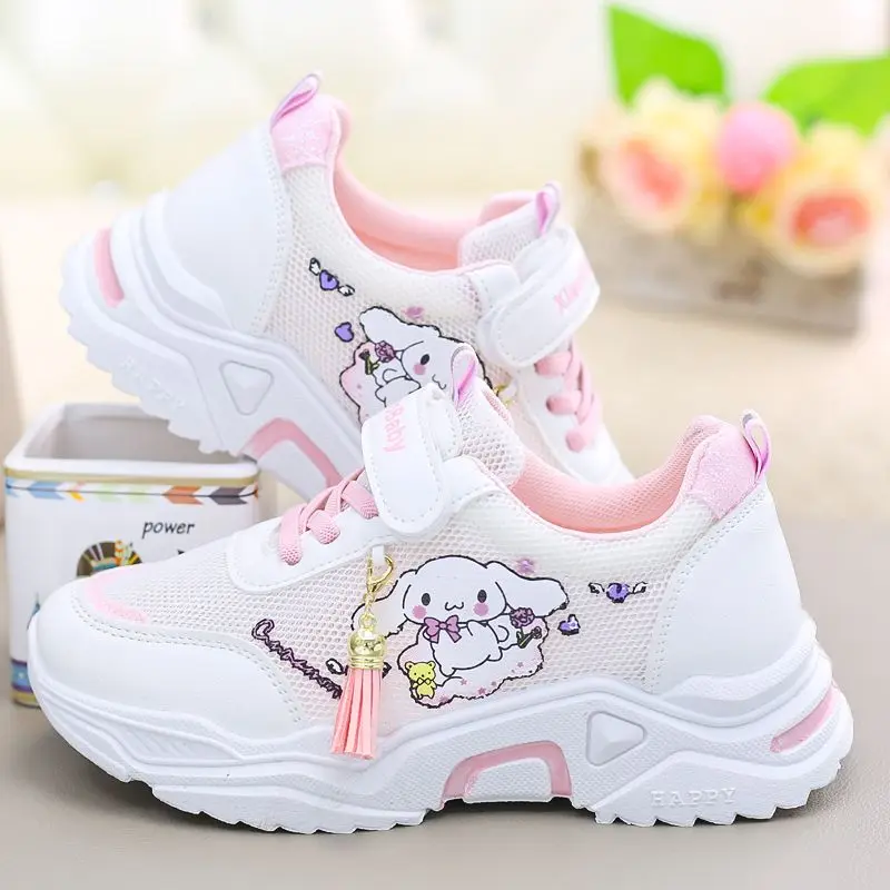 

Sanrio аниме Kawaii Cinnamoroll обувь для девочек 2023 летняя новая Студенческая сетчатая дышащая спортивная обувь с одной сеткой повседневная обувь подарок