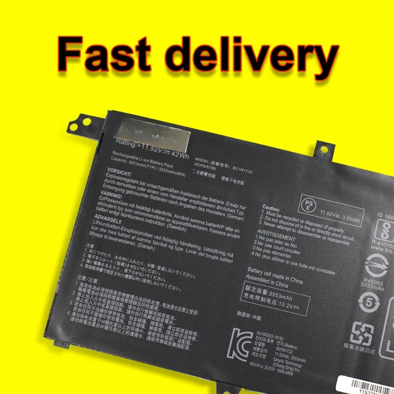 B31N1732 Аккумулятор для ASUSMars15 VX60G B31BI9H VivoBook S4300f Аккумуляторы ноутбуков 42 Втч 11 52 В 3553