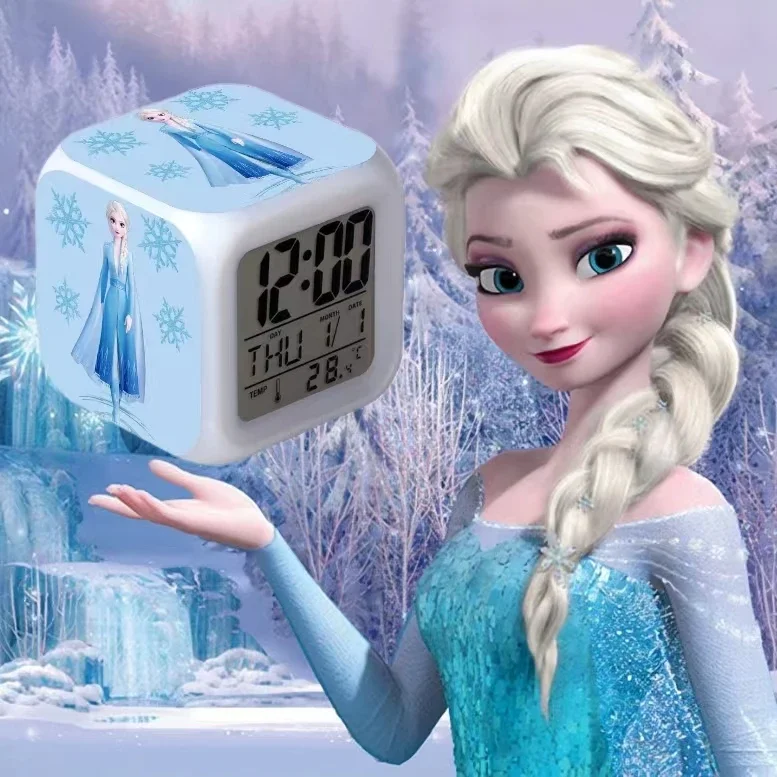 

Часы-Будильник Disney «Холодное сердце», многофункциональные настольные часы со светящимся таймером, с датой, рождественской игрушкой, подарок для детей