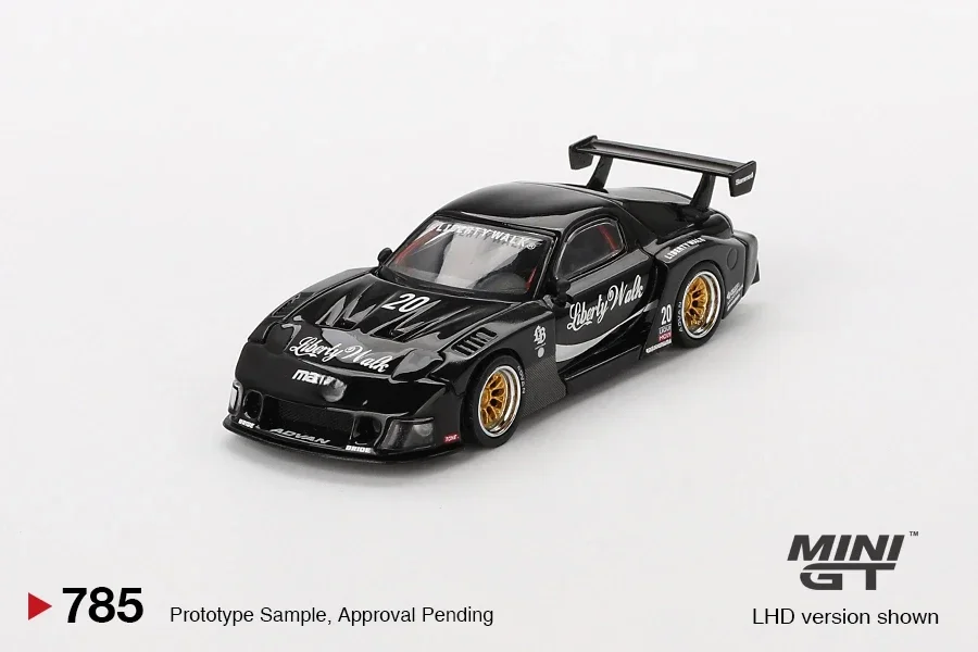 MINIGT 1:64 RX-7 LB-Super Silhouette Liberty Walk Black Модель автомобиля