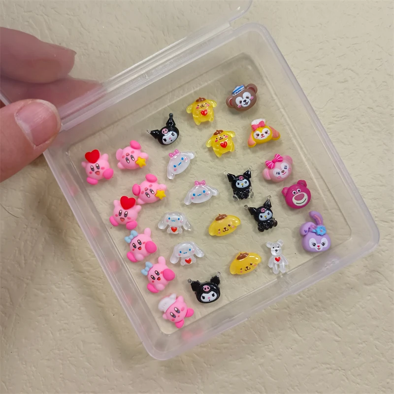 

One Box 3D Kawaii Cartoon Resin Acrylic Nail Art Tips Decoration Aolly Rhinestones Trendy Charms For DIY Nail Decor Accessories