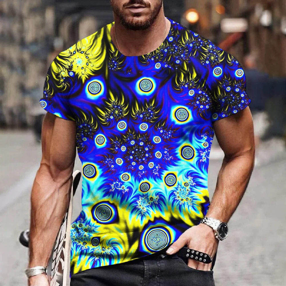 

Summer Men'S T-Shirt Streetwear 2023 3d Print Colorful T Shirt For Men Retro Caual Fashion Short Sleeve Top Tee Hip Pop Tshirts