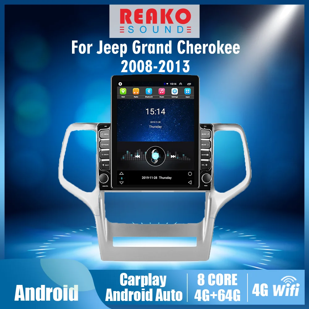 

For Jeep Grand Cherok 2008-2013 2 Din 9.7" Tesla Screen Car Multimedia Player GPS Navigator Android Autoradio Stereo Head Unit