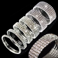 fashion women crystal elastic bracelet girls blingbling wristband rhinestone stretch bangles wedding bridal jewelry couple gifts