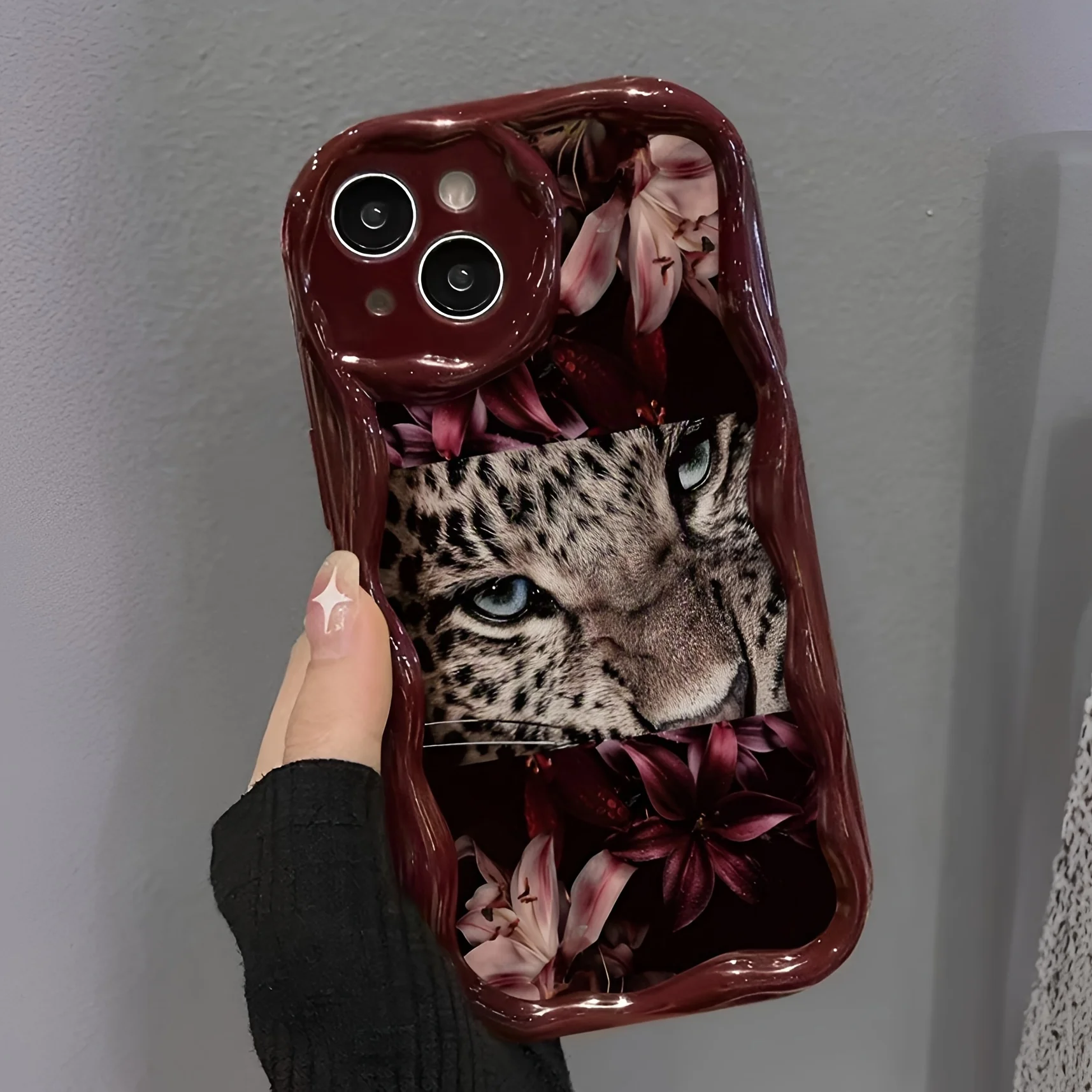 Фото Роскошный 3D-чехол для телефона с леопардовым цветочным узором для iPhone 17 Pro, 16, 15 Pro Max, 12, 14, 13, 11 Pro Max, 11 – защитный чехол с волнообразным узором