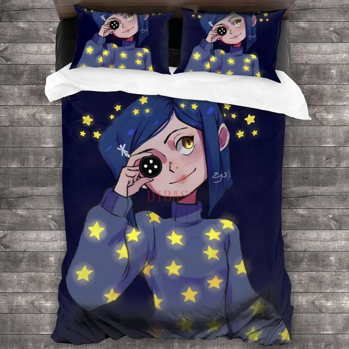 

Мягкий чехол Coraline с блестящими звездами и 2 наволочками, пододеяльник с застежкой-молнией