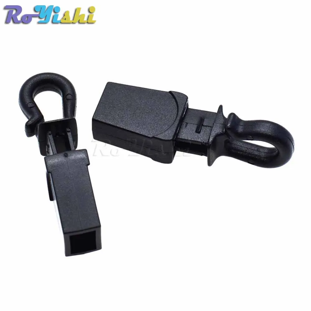 10 шт./упак. зажим на молнии пряжка застежка-молния шнур концы веревки замок черный