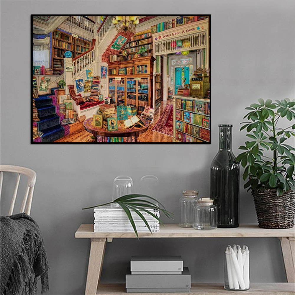 Книга, фотография, картина и плакат, принты для дома, как библиотека, классический граффити, настенная живопись, гостиная, домашний декор