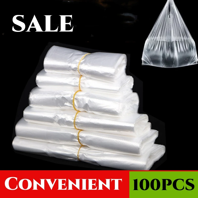 Пластиковые пакеты с ручкой 100 шт. | AliExpress